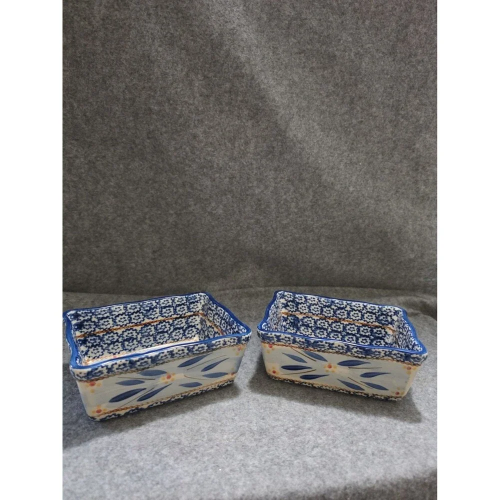 2 Temptations By Tara Old World Blue Scalloped Edge Baking Dishes 1 Qt